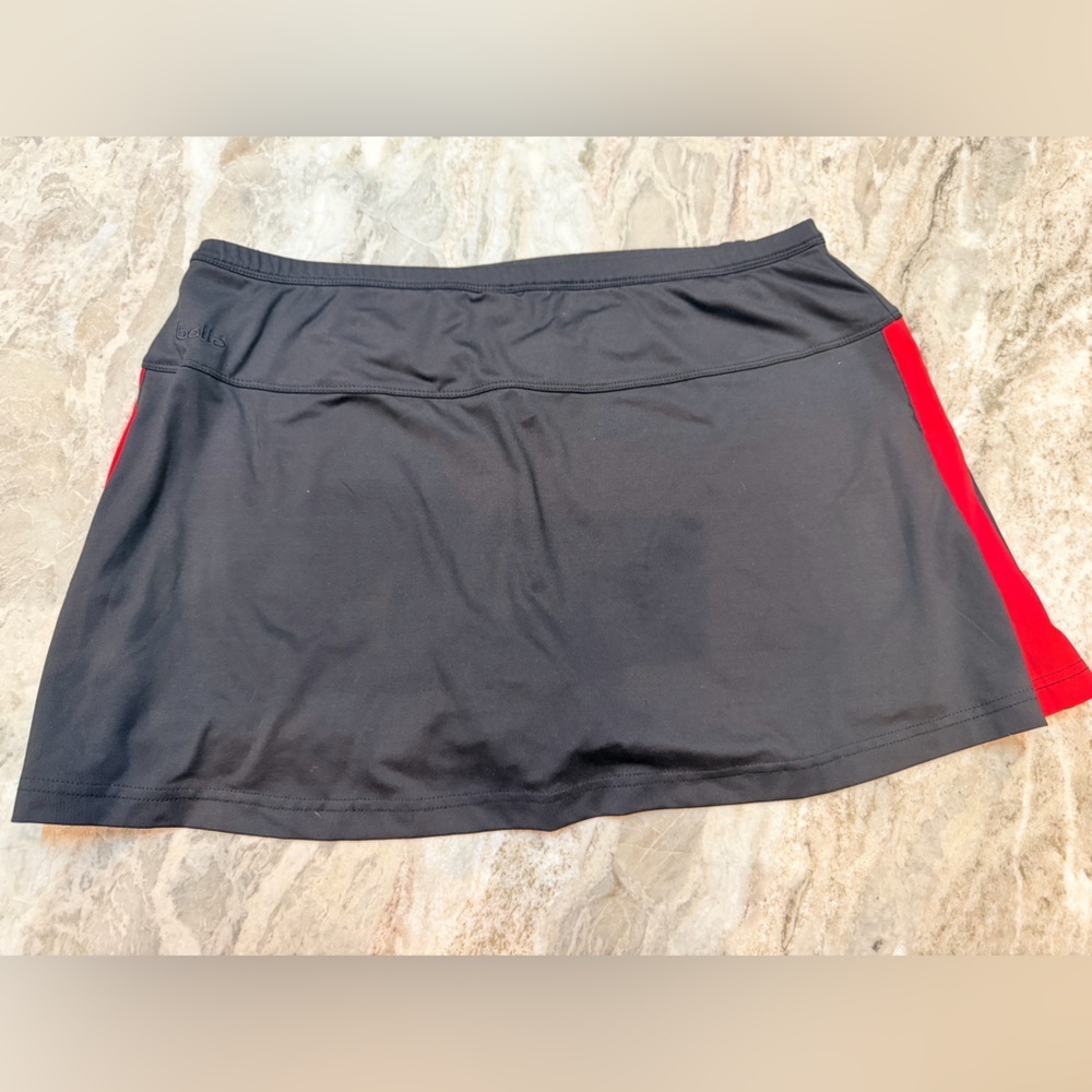 Bollé Black Athletic Tennis Skort Size Large Red Trim Performance Activewear